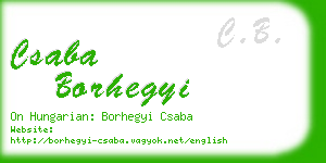 csaba borhegyi business card